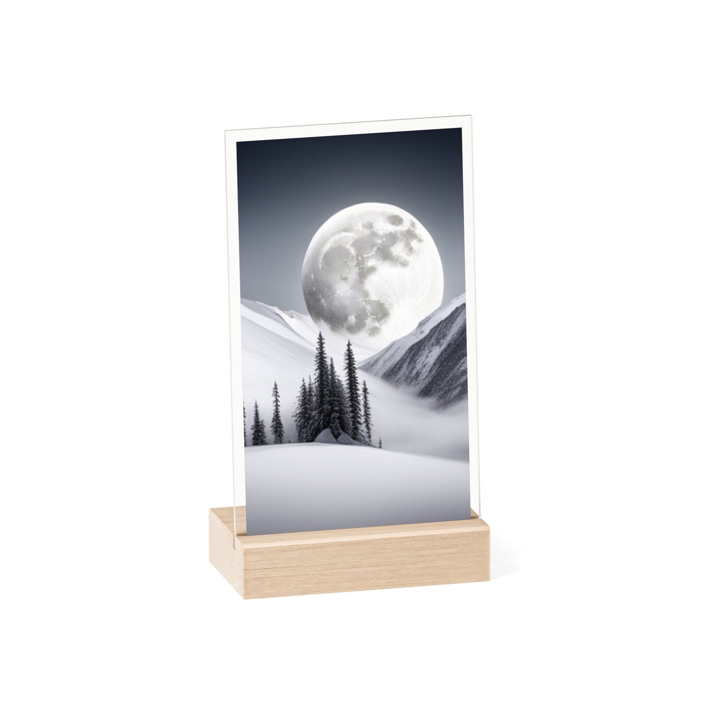 Acrylic Sign with Wooden Stand [Moon]