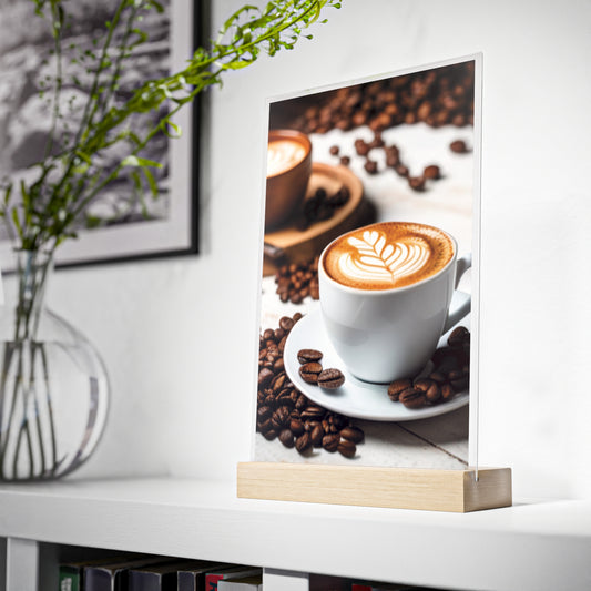 Acrylic Sign with Wooden Stand [Coffee]