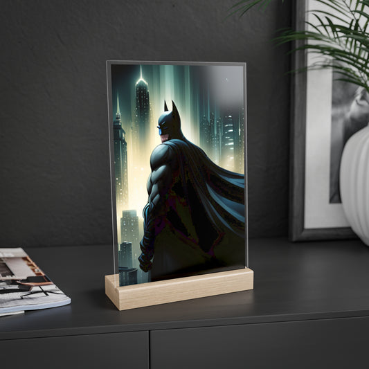 Acrylic Sign with Wooden Stand [Batman]