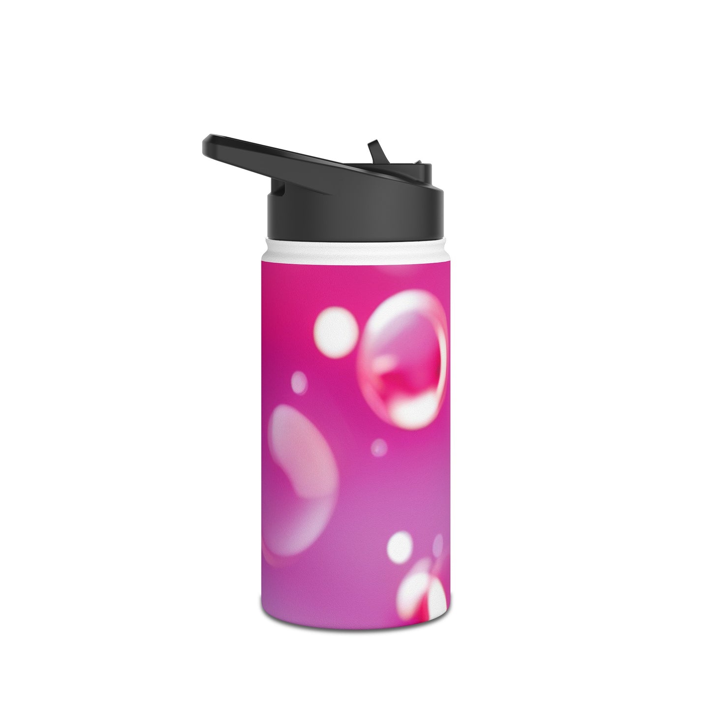 Stainless Steel Water Bottle, Standard Lid [Pink Bubbles]