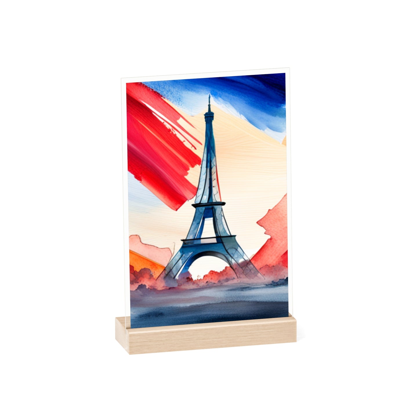 Acrylic Sign with Wooden Stand [France]