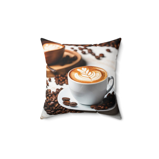 Spun Polyester Square Pillow [Coffee]