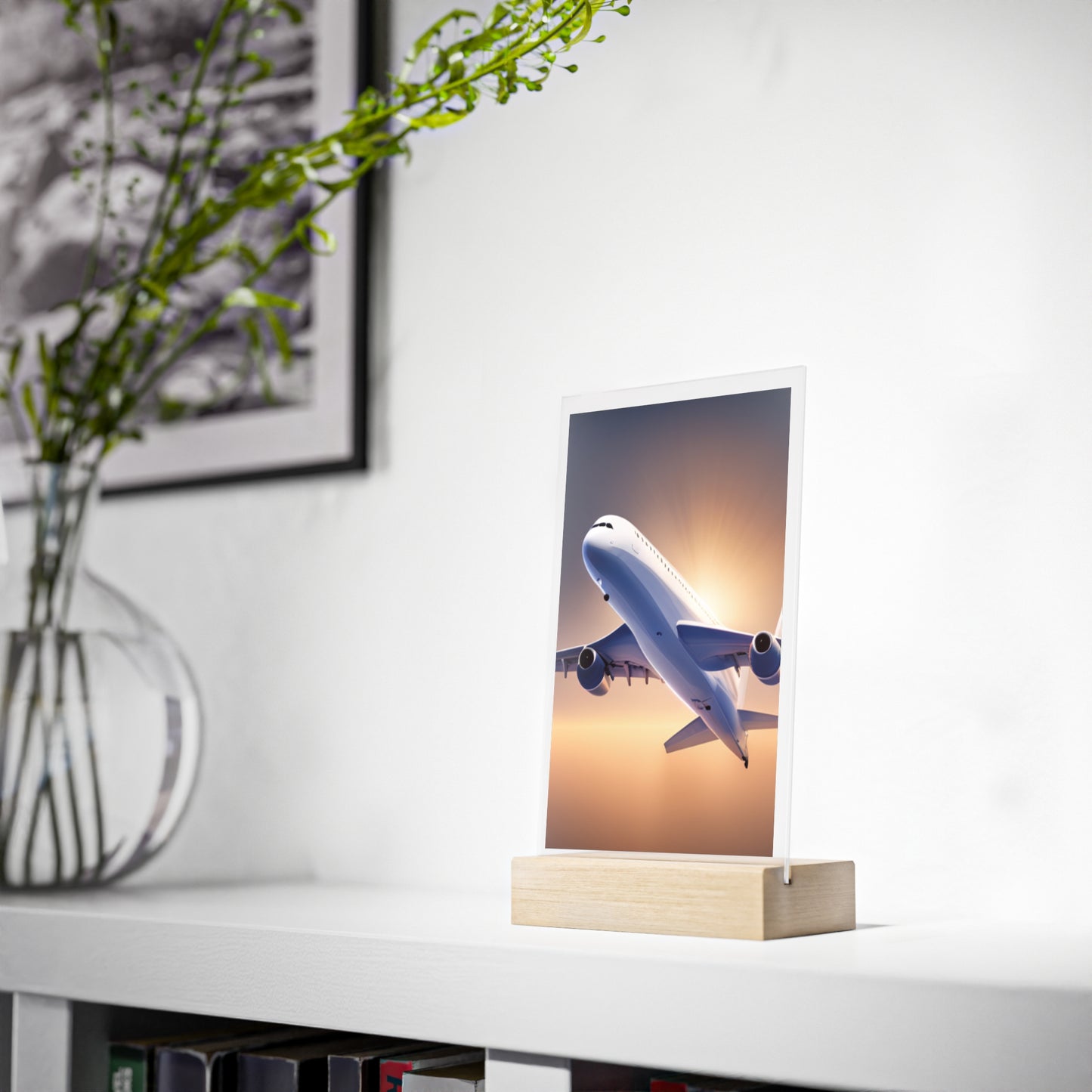 Acrylic Sign with Wooden Stand [Airplane]