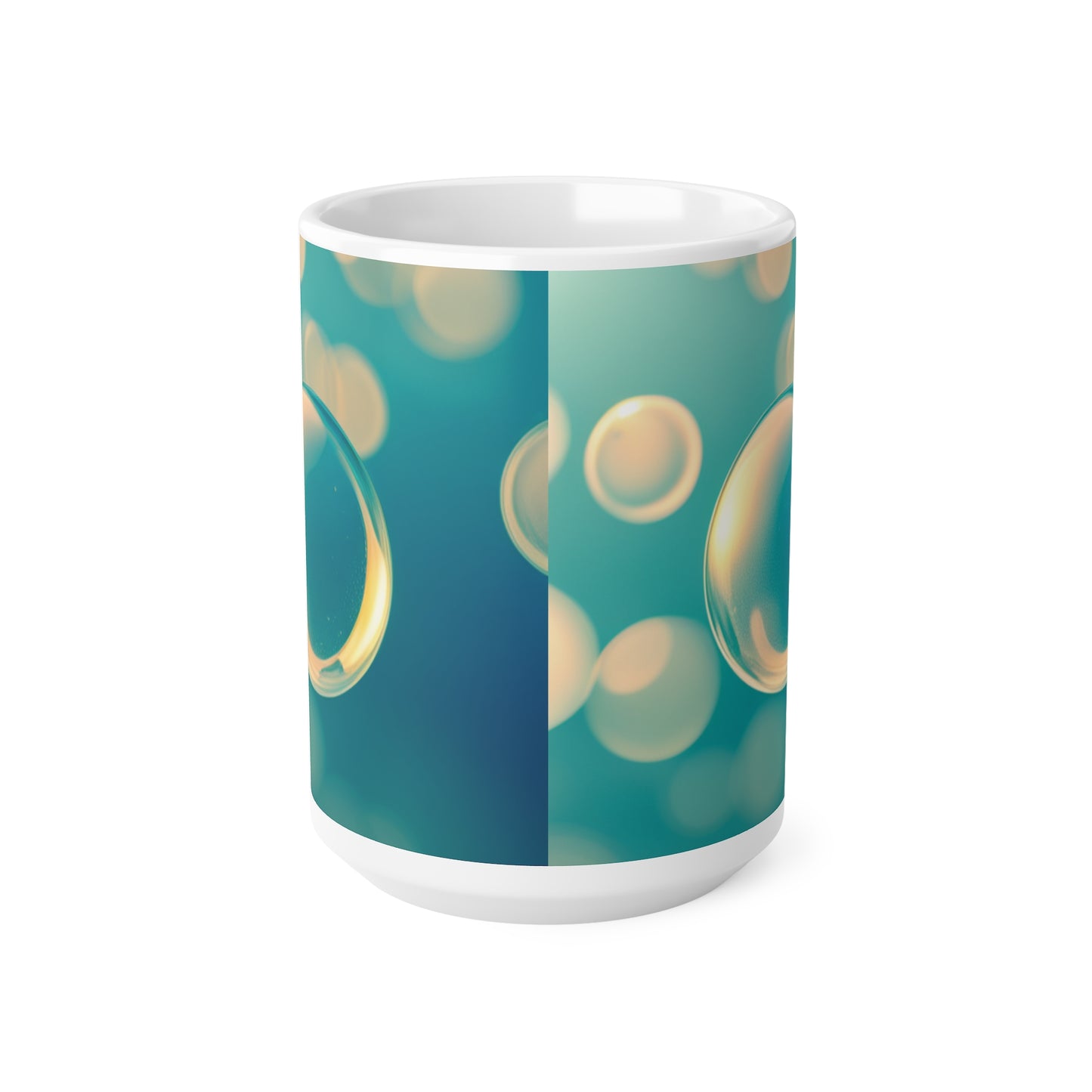 Ceramic Coffee Cup [Blue Bubbles]