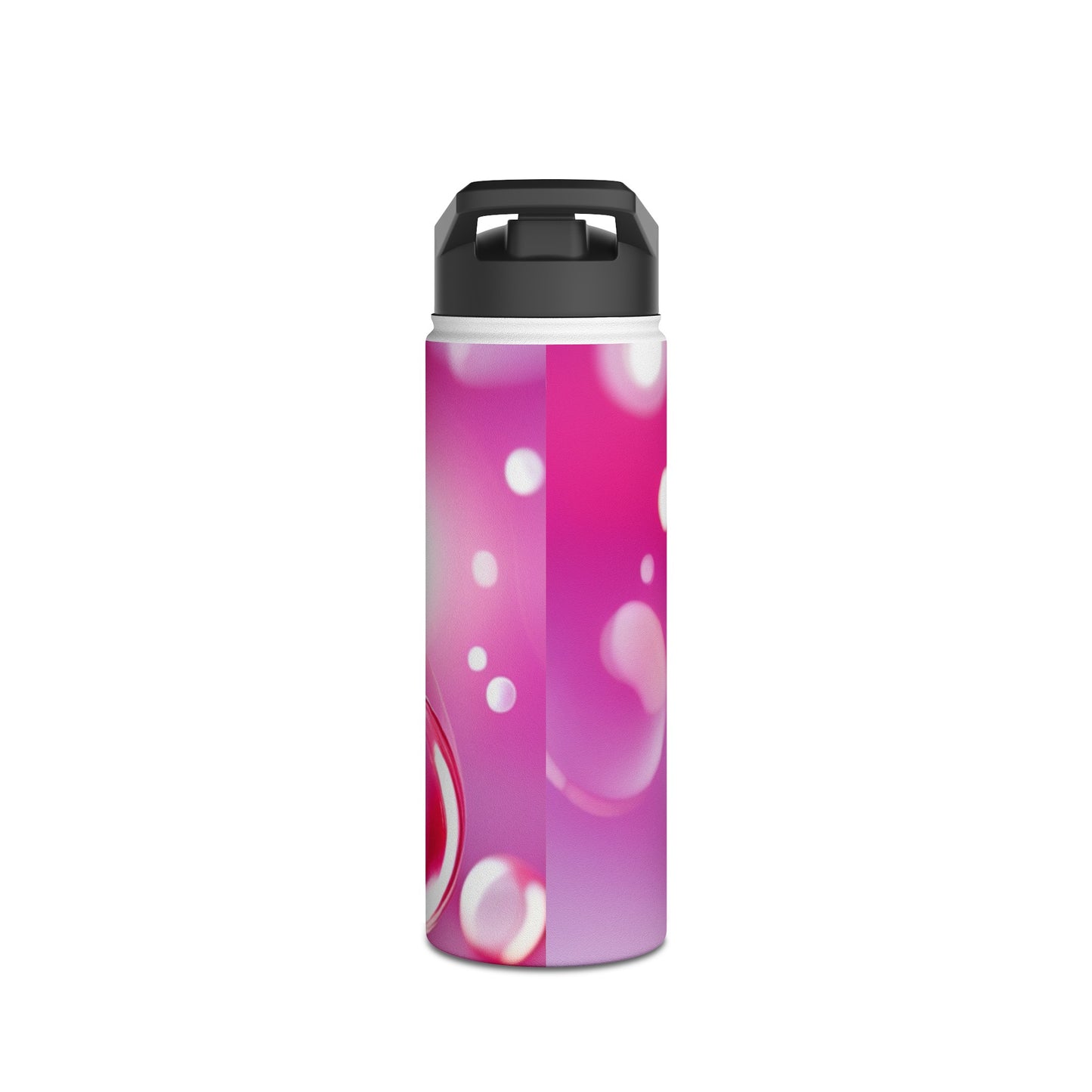 Stainless Steel Water Bottle, Standard Lid [Pink Bubbles]