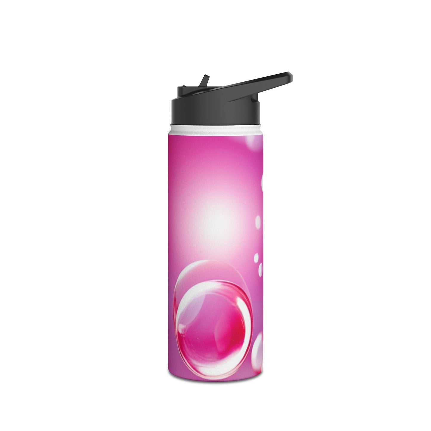 Stainless Steel Water Bottle, Standard Lid [Pink Bubbles]