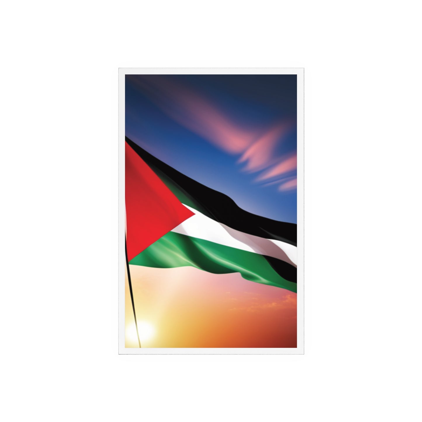 Acrylic Sign with Wooden Stand [Palestine Flag]