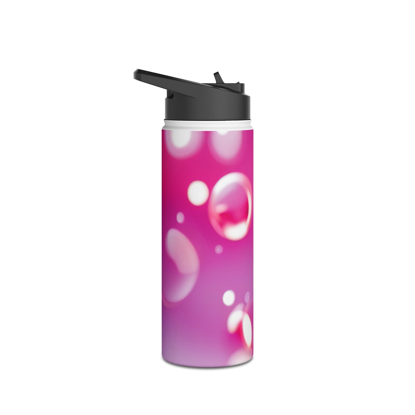 Stainless Steel Water Bottle, Standard Lid [Pink Bubbles]