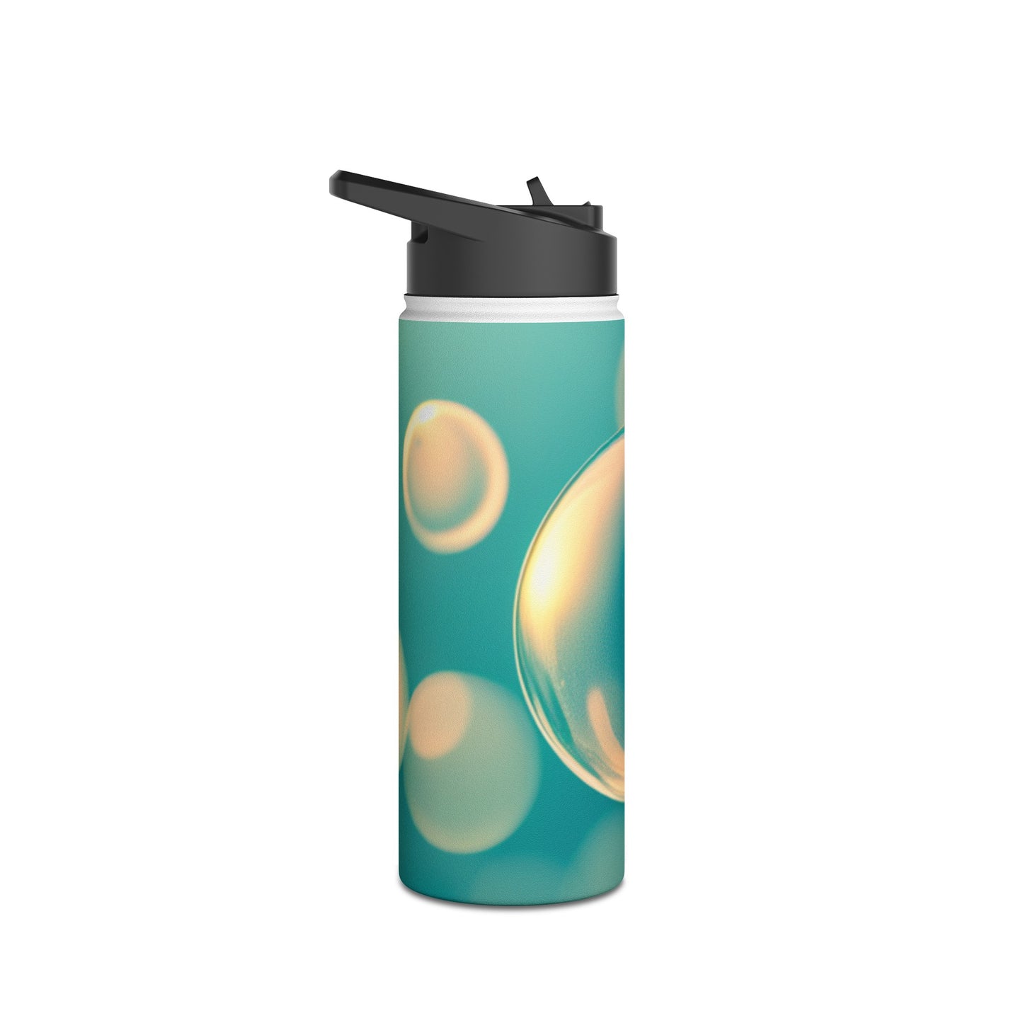 Stainless Steel Water Bottle, Standard Lid [Blue Bubbles]