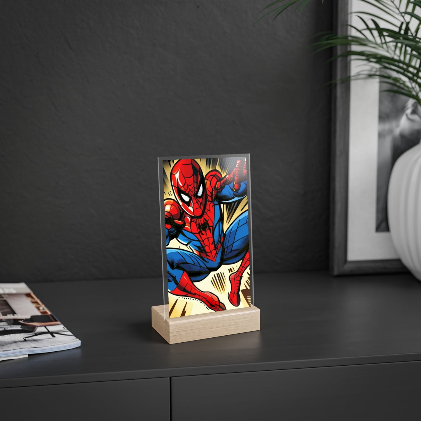 Acrylic Sign with Wooden Stand [Spider-Man]