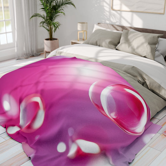 Arctic Fleece Blanket [Pink Bubbles]