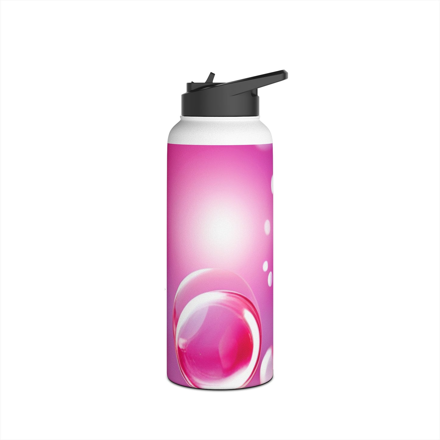 Stainless Steel Water Bottle, Standard Lid [Pink Bubbles]