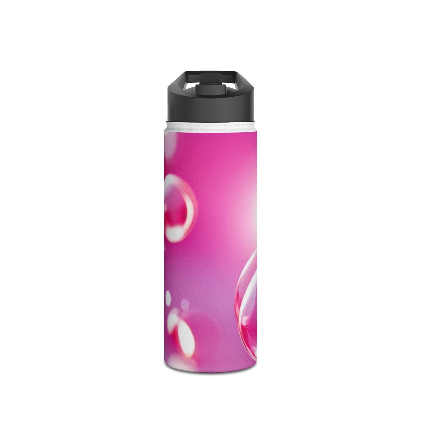 Stainless Steel Water Bottle, Standard Lid [Pink Bubbles]