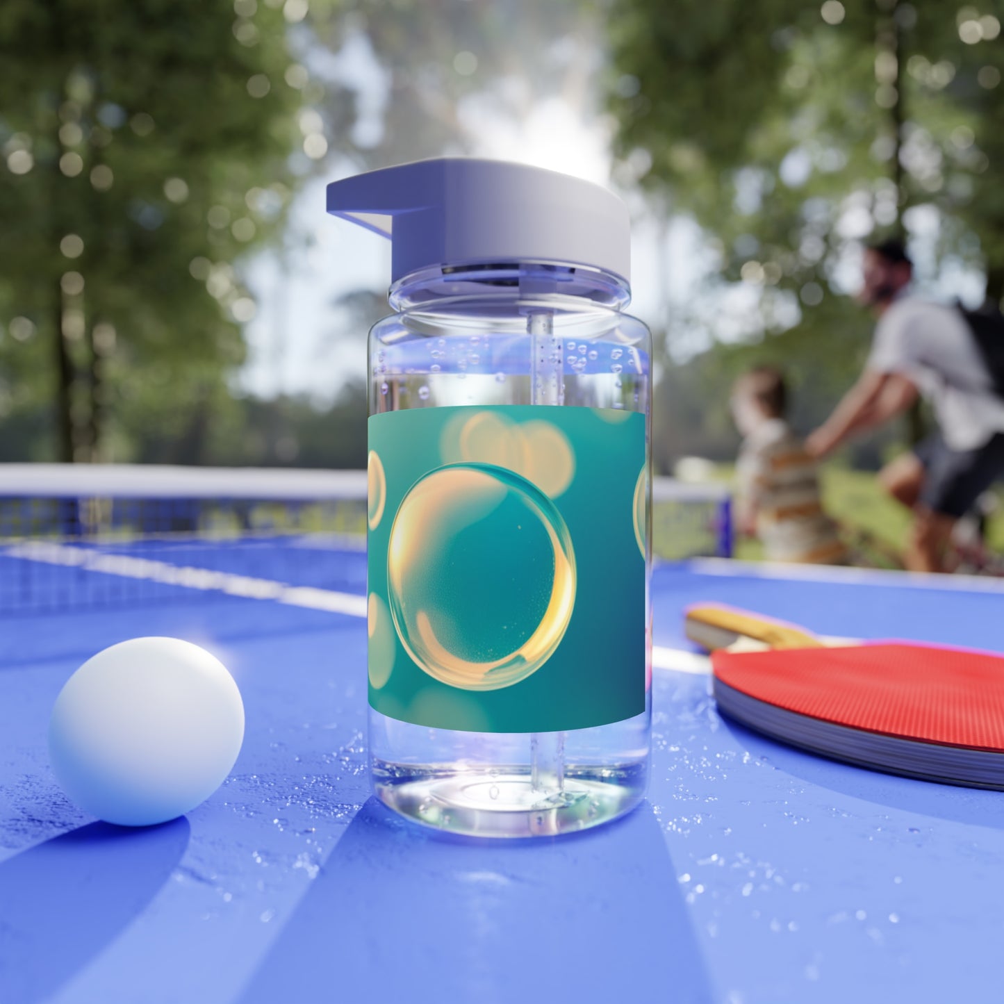 Tritan Water Bottle [Blue Bubbles]