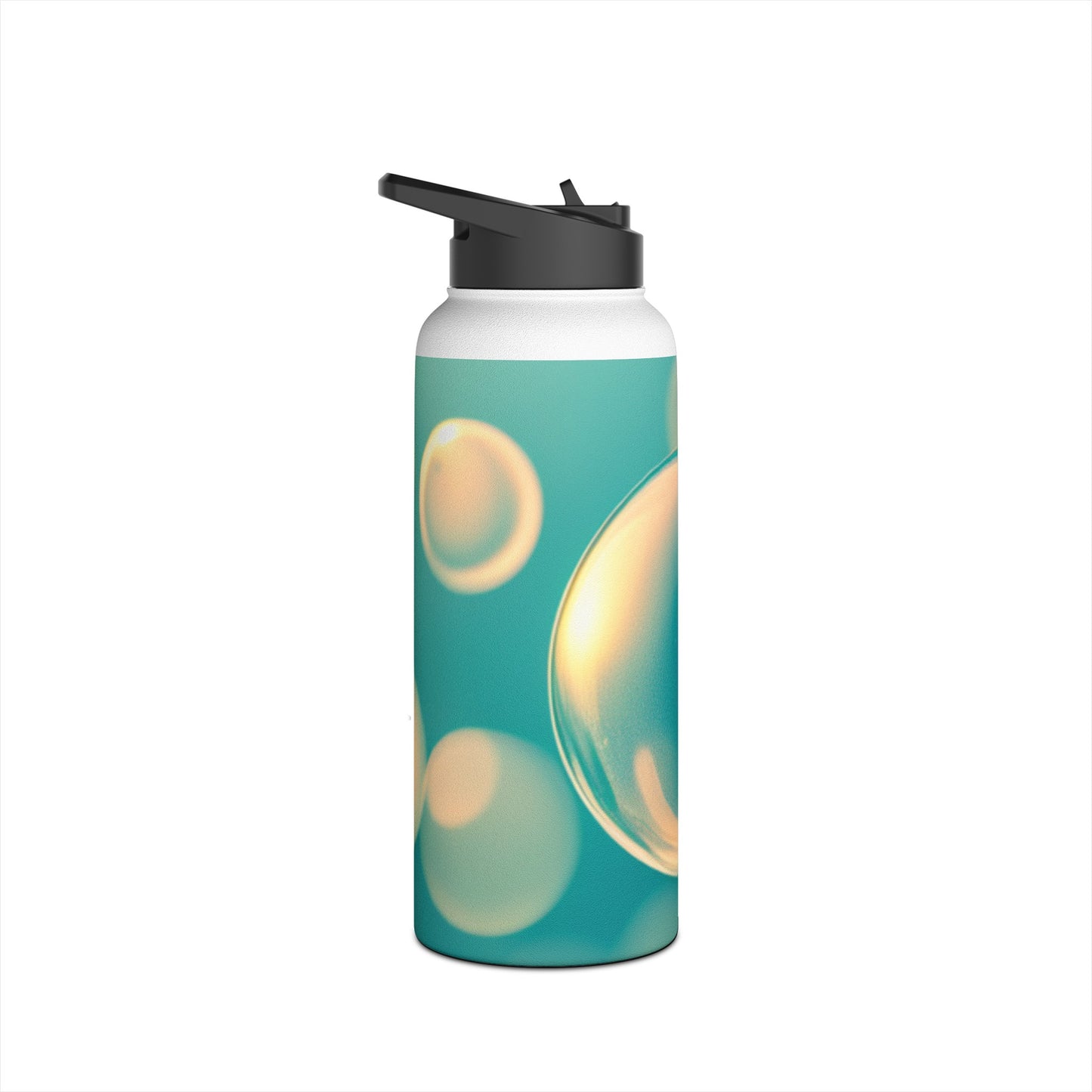 Stainless Steel Water Bottle, Standard Lid [Blue Bubbles]