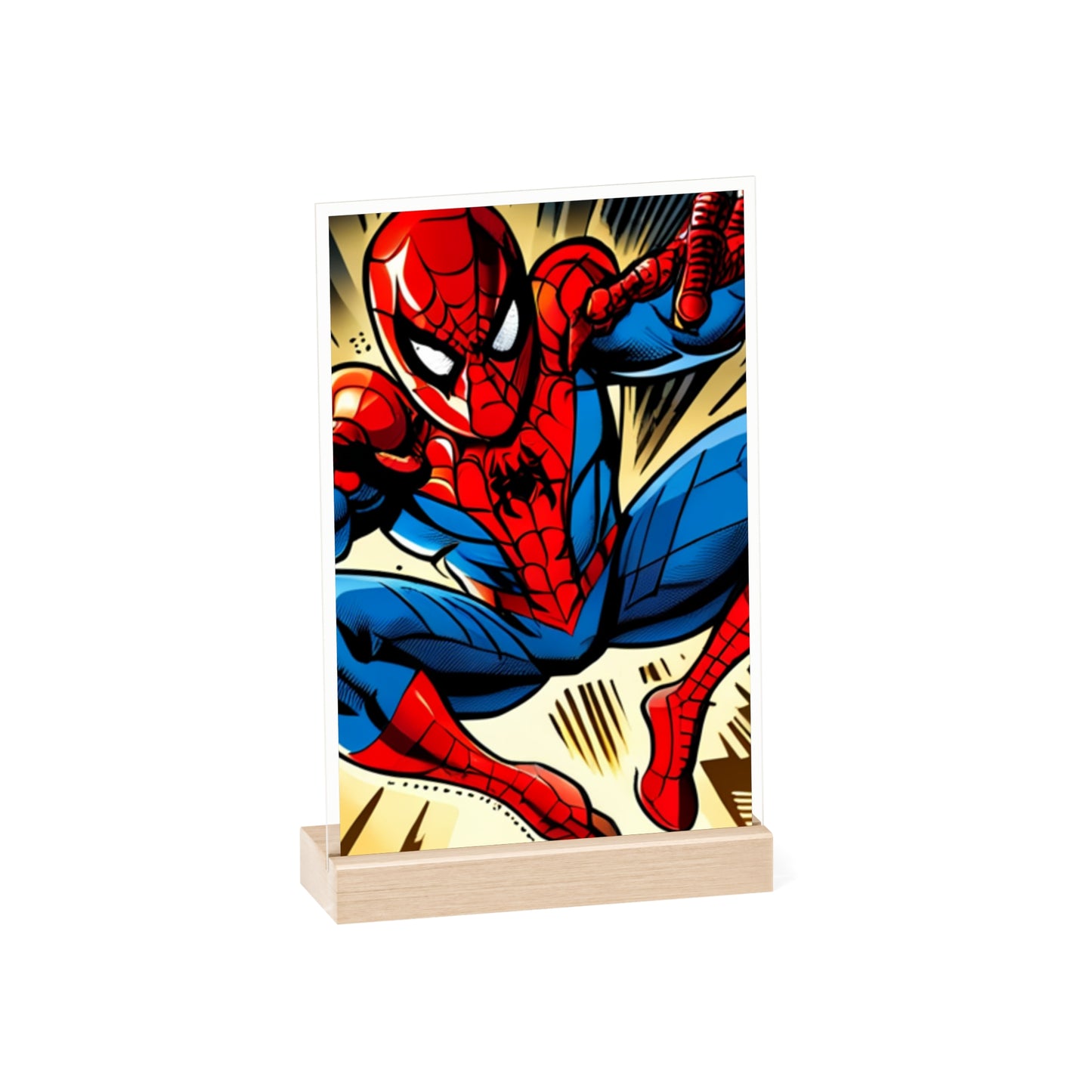 Acrylic Sign with Wooden Stand [Spider-Man]