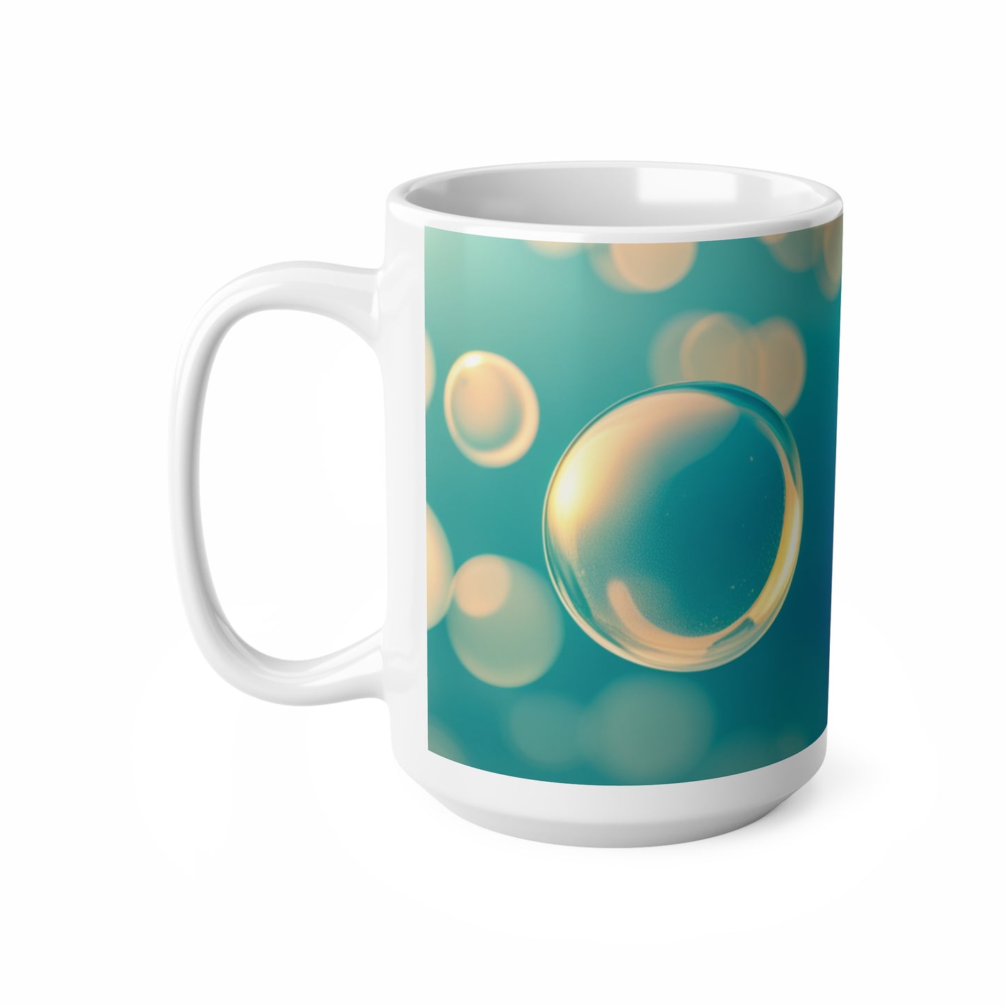 Ceramic Coffee Cup [Blue Bubbles]