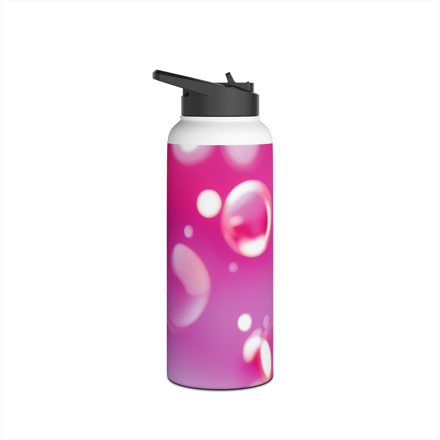 Stainless Steel Water Bottle, Standard Lid [Pink Bubbles]