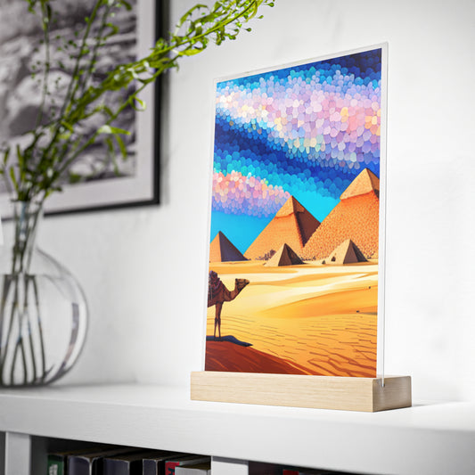 Acrylic Sign with Wooden Stand [Pyramids]