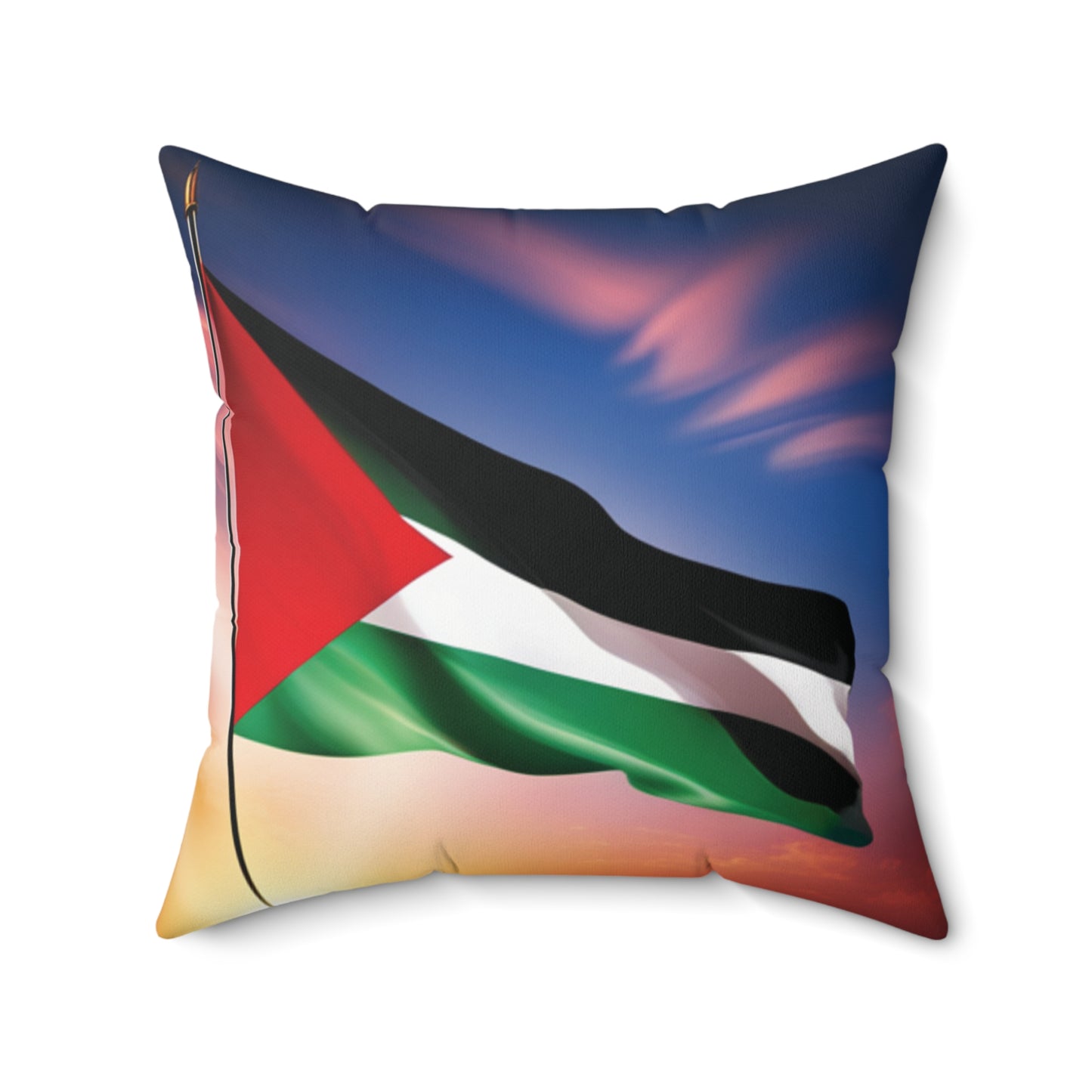 Spun Polyester Square Pillow [Palestine Flag]