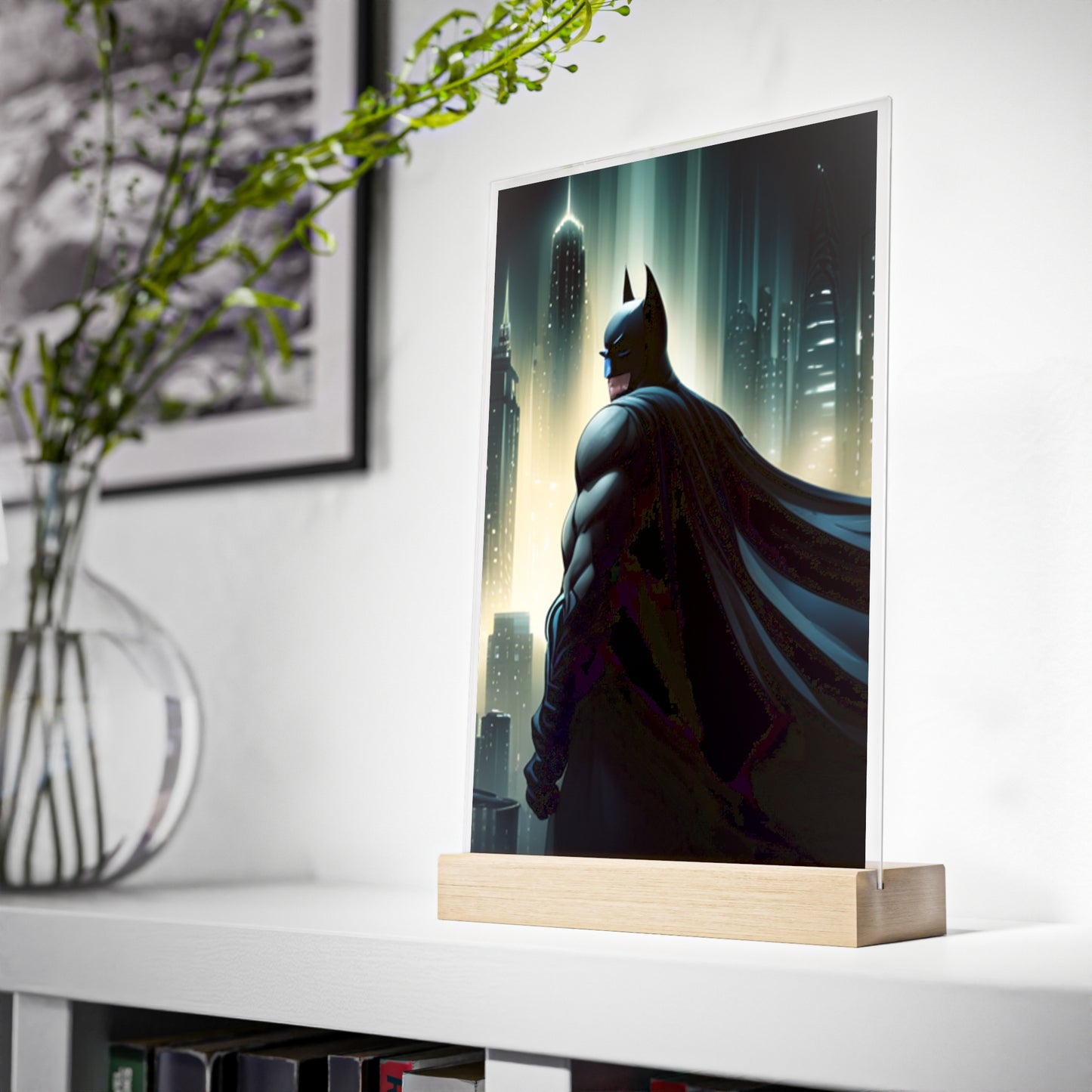 Acrylic Sign with Wooden Stand [Batman]