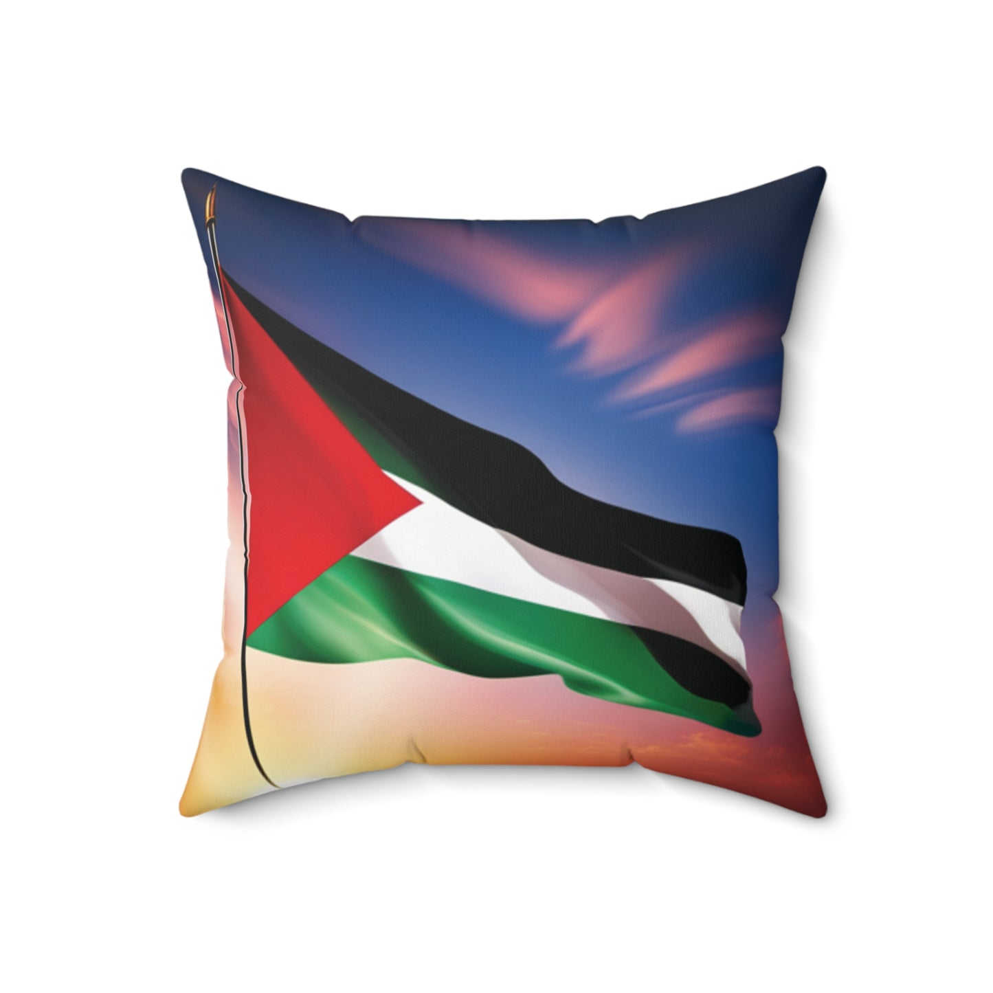 Spun Polyester Square Pillow [Palestine Flag]