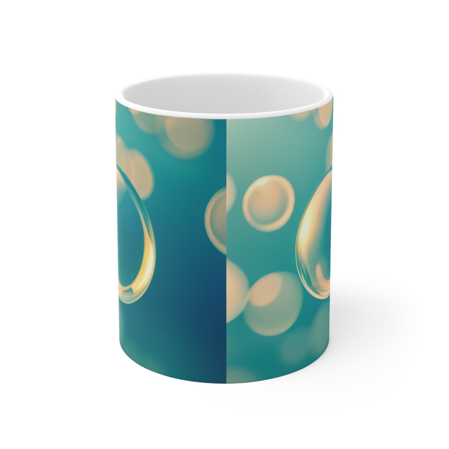 Ceramic Coffee Cup [Blue Bubbles]