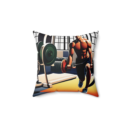 Spun Polyester Square Pillow [Gym]