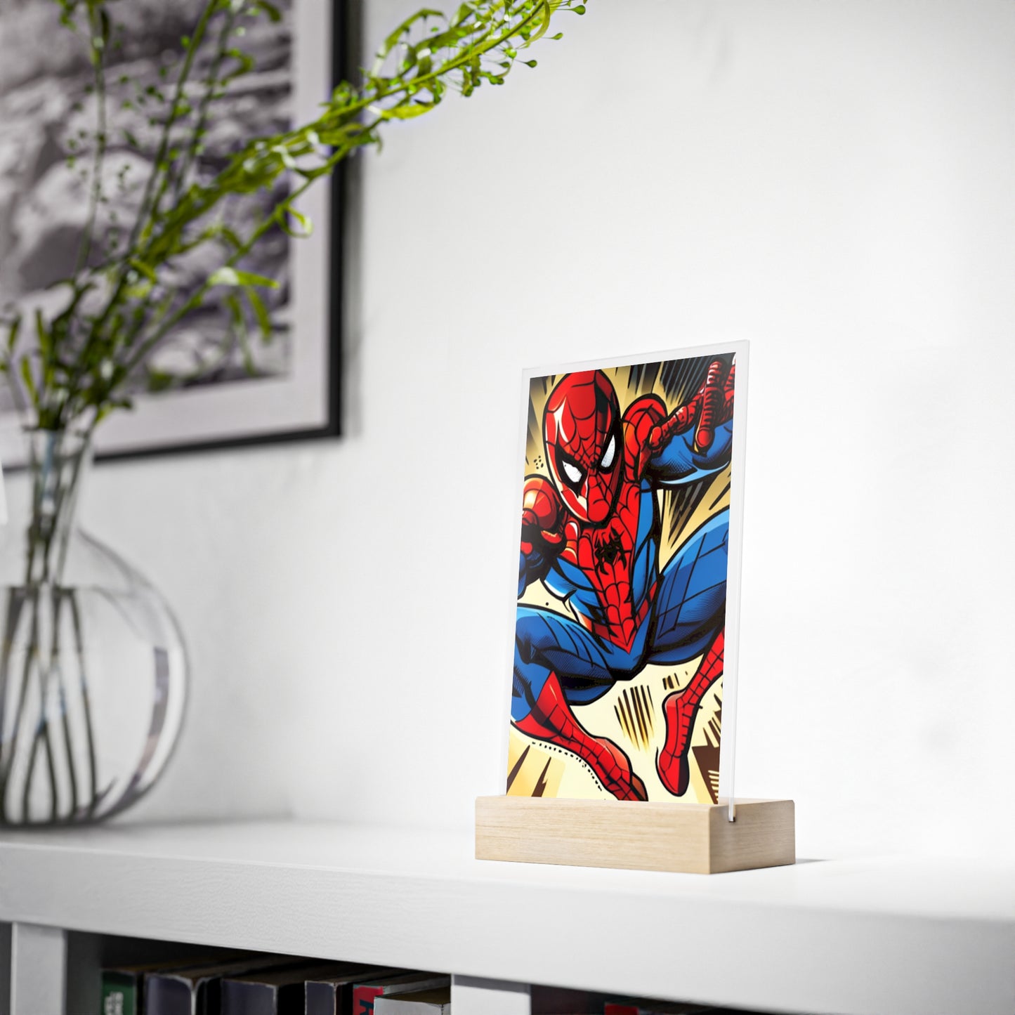 Acrylic Sign with Wooden Stand [Spider-Man]