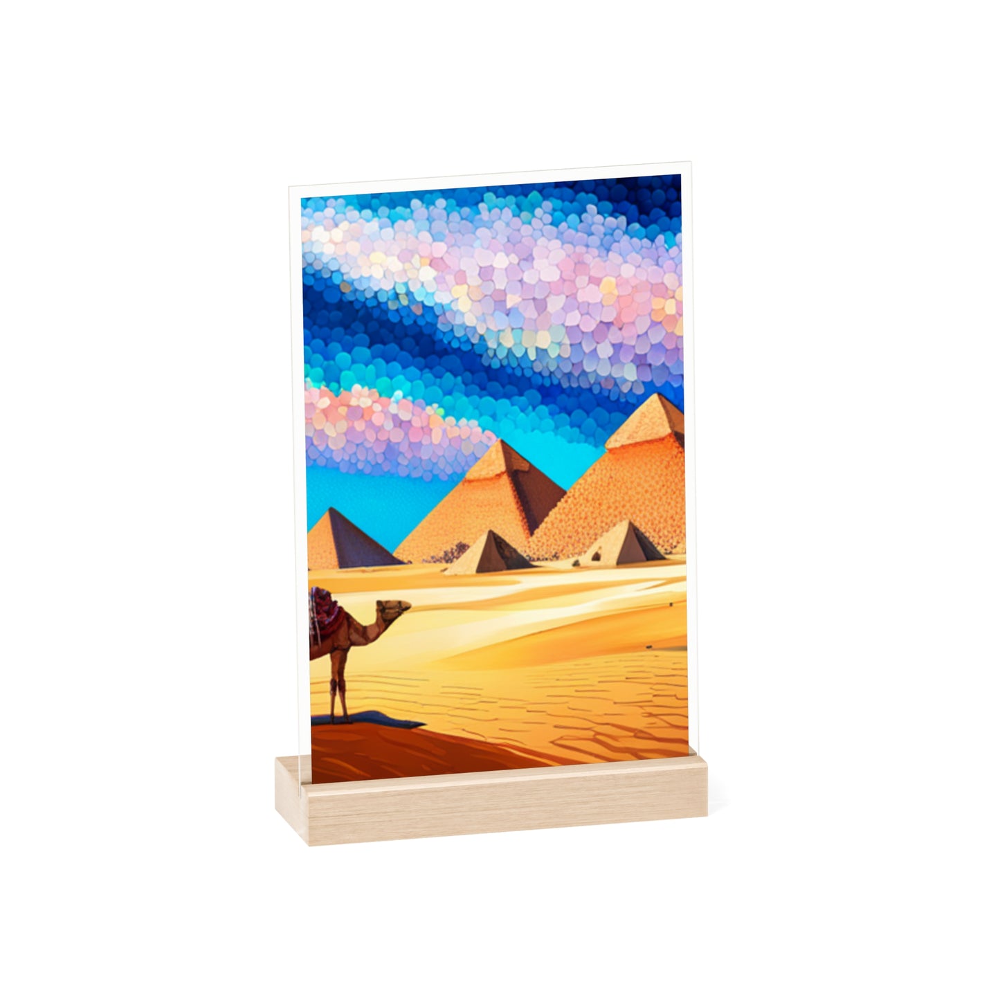 Acrylic Sign with Wooden Stand [Pyramids]