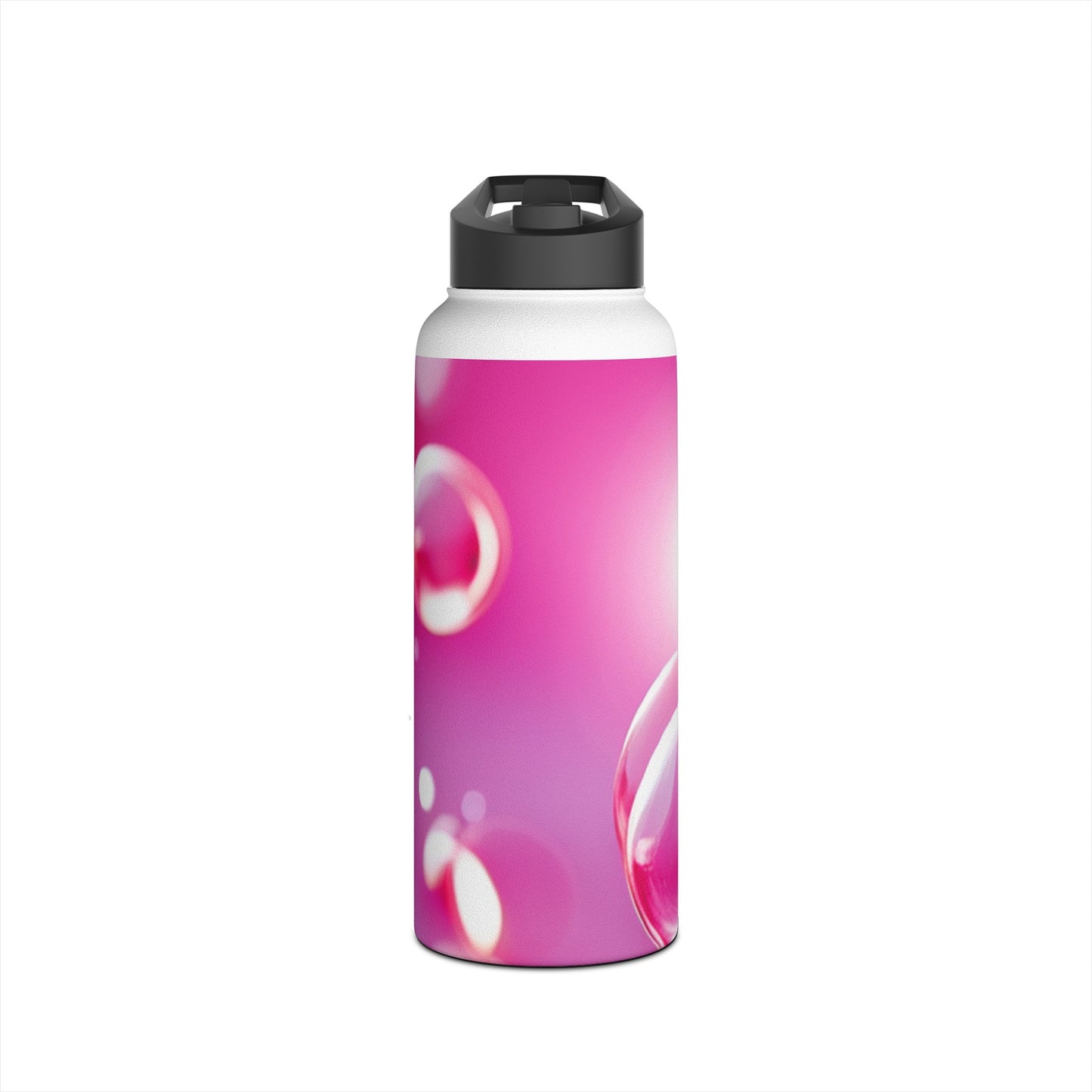 Stainless Steel Water Bottle, Standard Lid [Pink Bubbles]