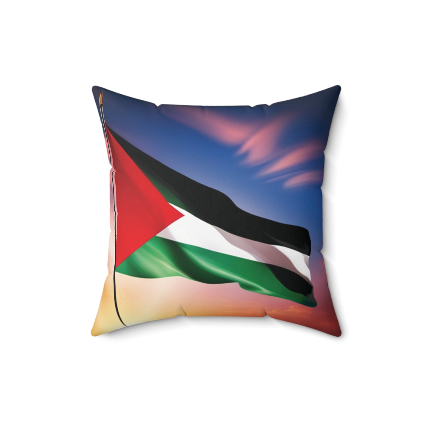 Spun Polyester Square Pillow [Palestine Flag]