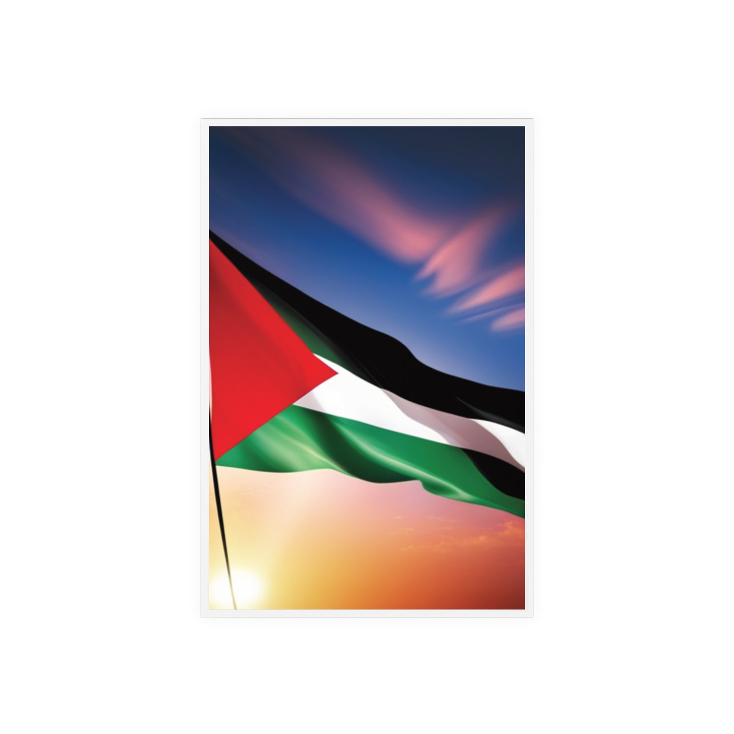 Acrylic Sign with Wooden Stand [Palestine Flag]