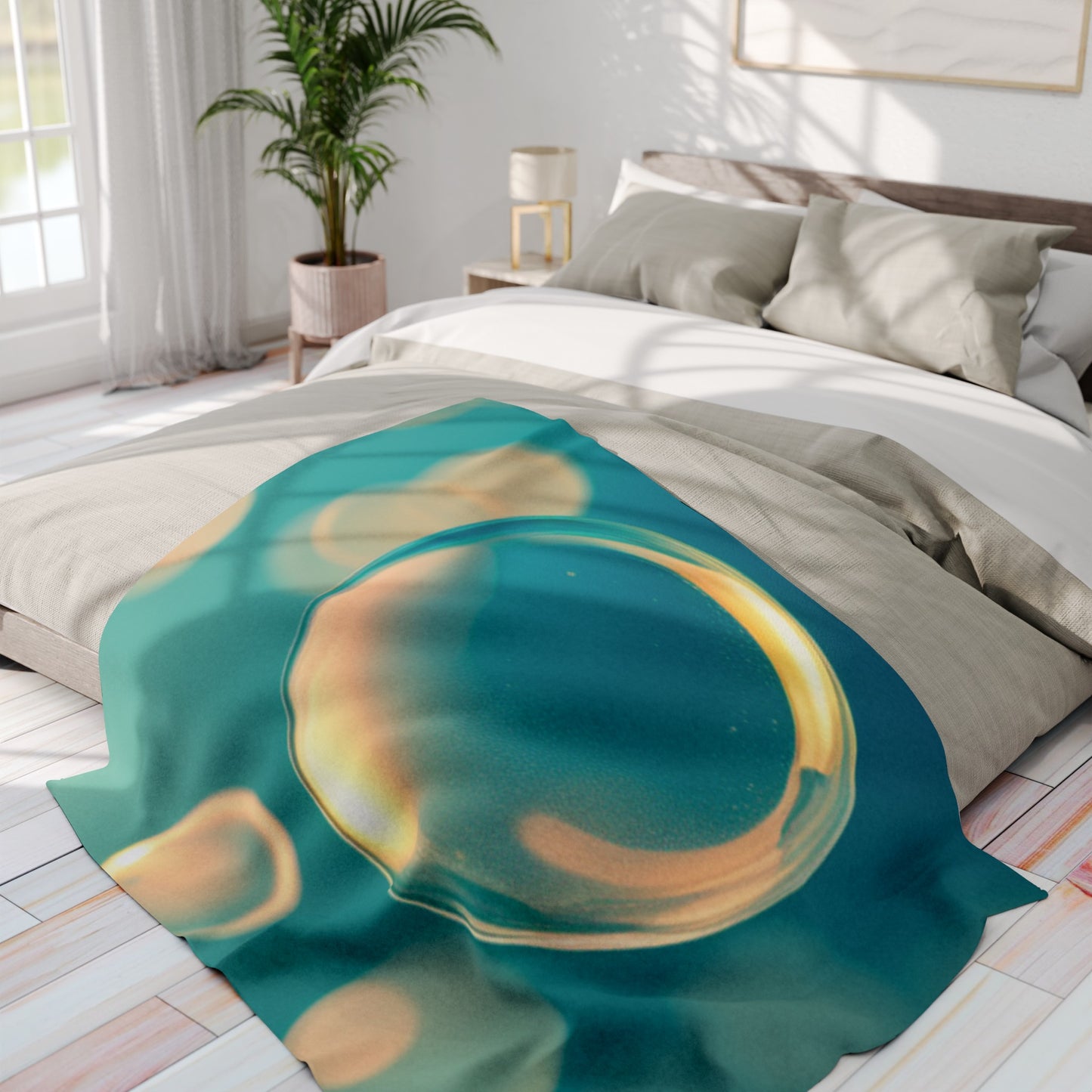 Arctic Fleece Blanket [Blue Bubbles]