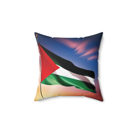 Spun Polyester Square Pillow [Palestine Flag]