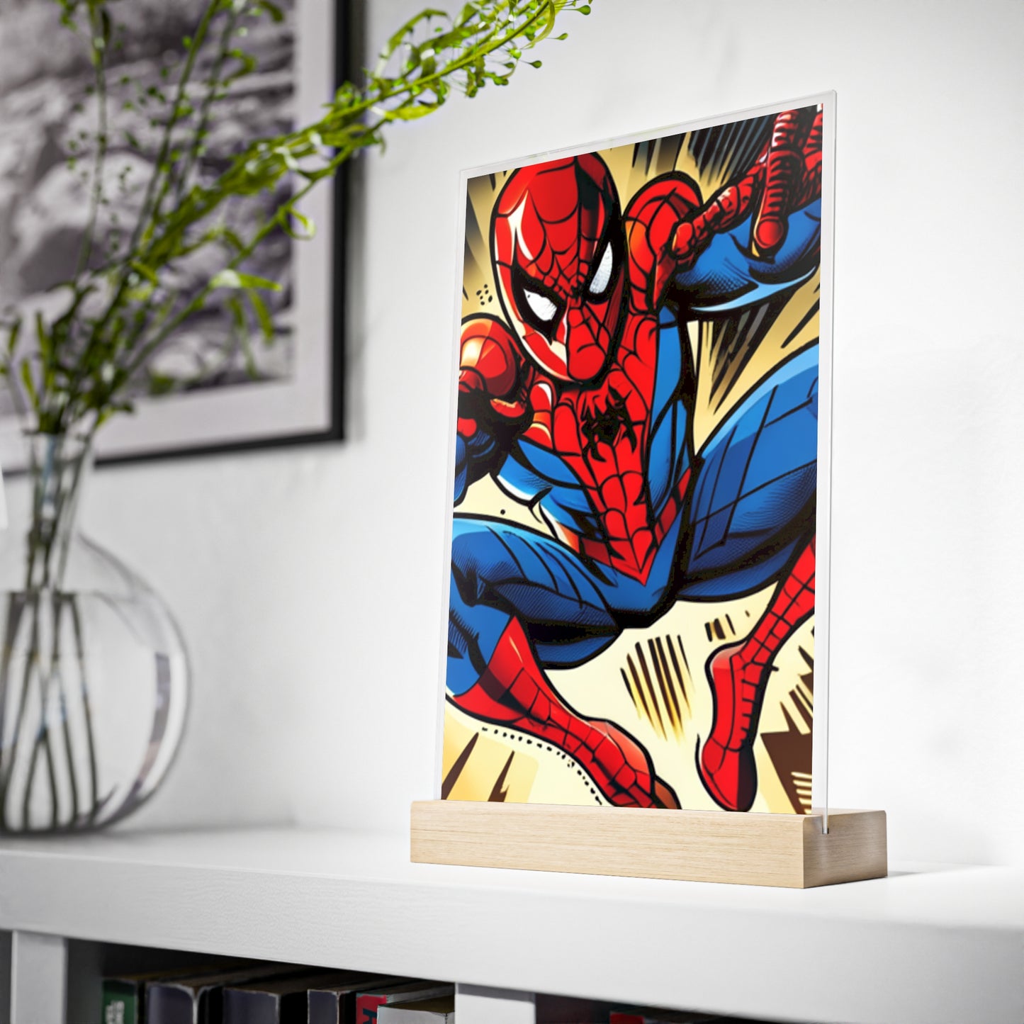 Acrylic Sign with Wooden Stand [Spider-Man]