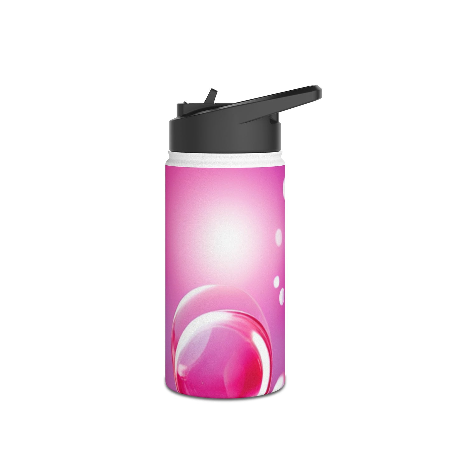 Stainless Steel Water Bottle, Standard Lid [Pink Bubbles]