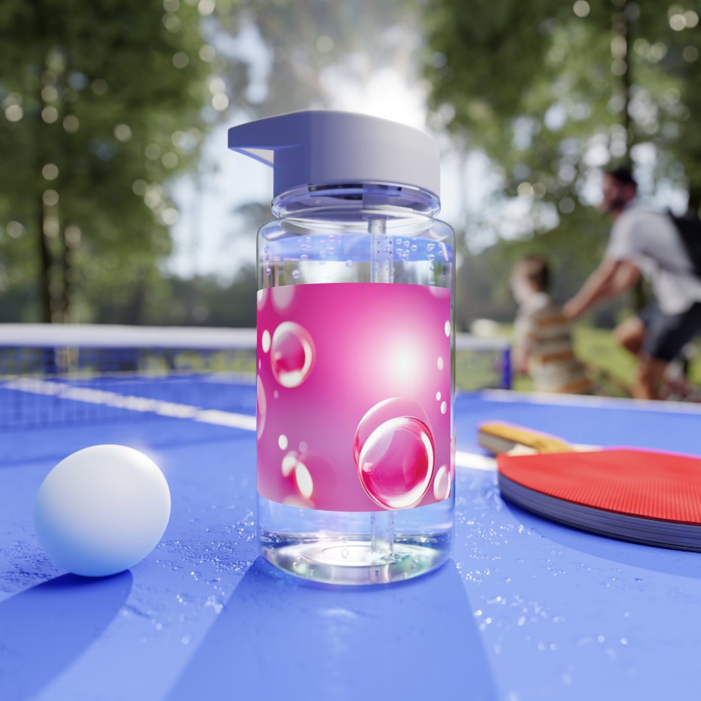 Tritan Water Bottle [Pink Bubbles]