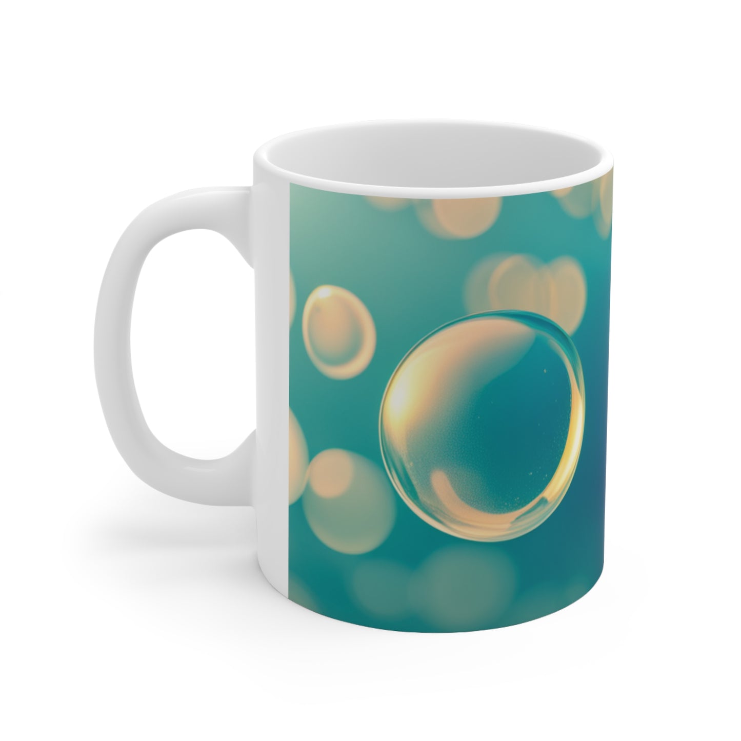 Ceramic Coffee Cup [Blue Bubbles]