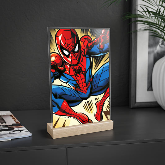 Acrylic Sign with Wooden Stand [Spider-Man]