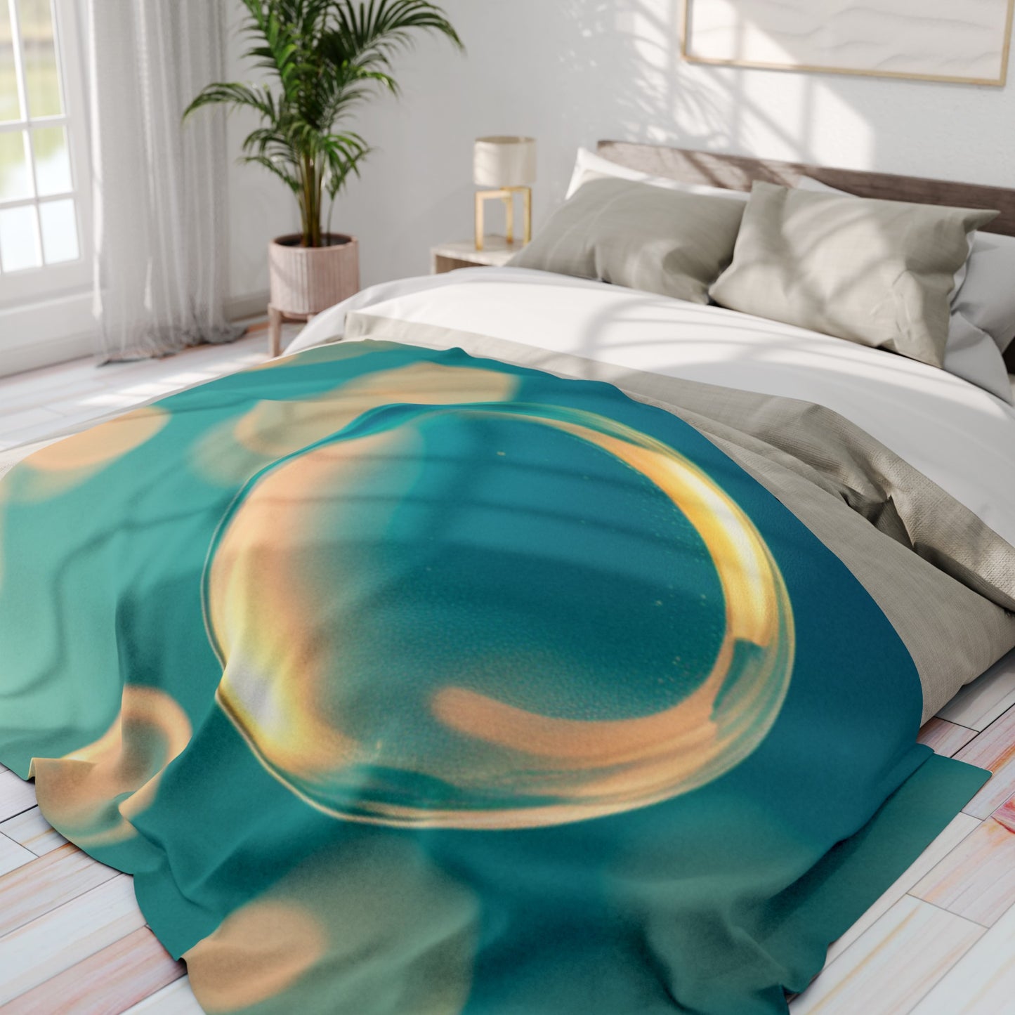 Arctic Fleece Blanket [Blue Bubbles]